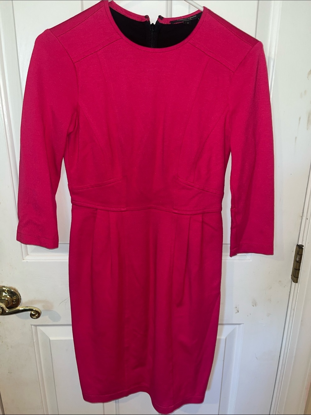 Nanette Lepore Hot Pink Sheath Dress 3/4 Sleeve Women’s Size 2